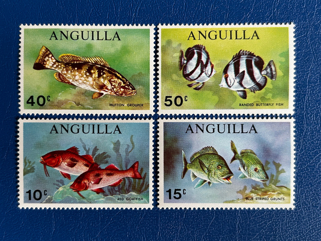 Anguila - Original Vintage Postage Stamps - 1969 - Fish - for the collector, artist or crafter