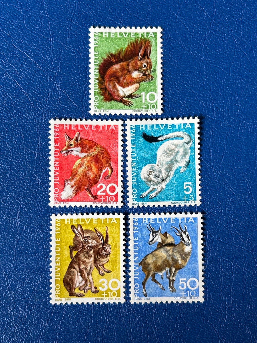 Switzerland - Original Vintage Postage Stamps- 1966 - Fauna - for the collector, artist or crafter
