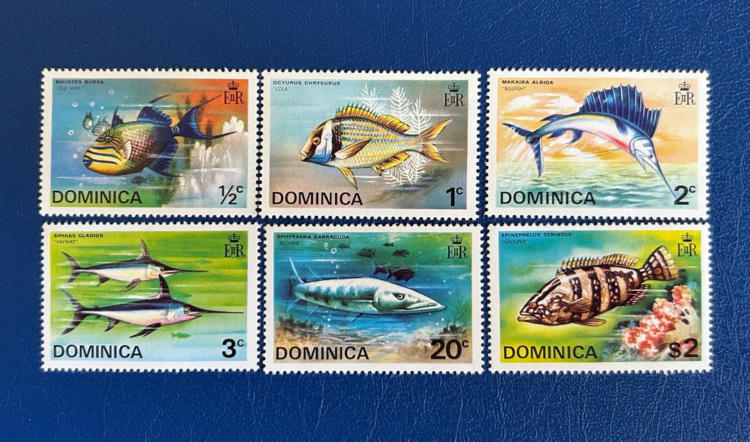 Dominica - Original Vintage Postage Stamps - 1975 - Fish - for the collector, artist or crafter