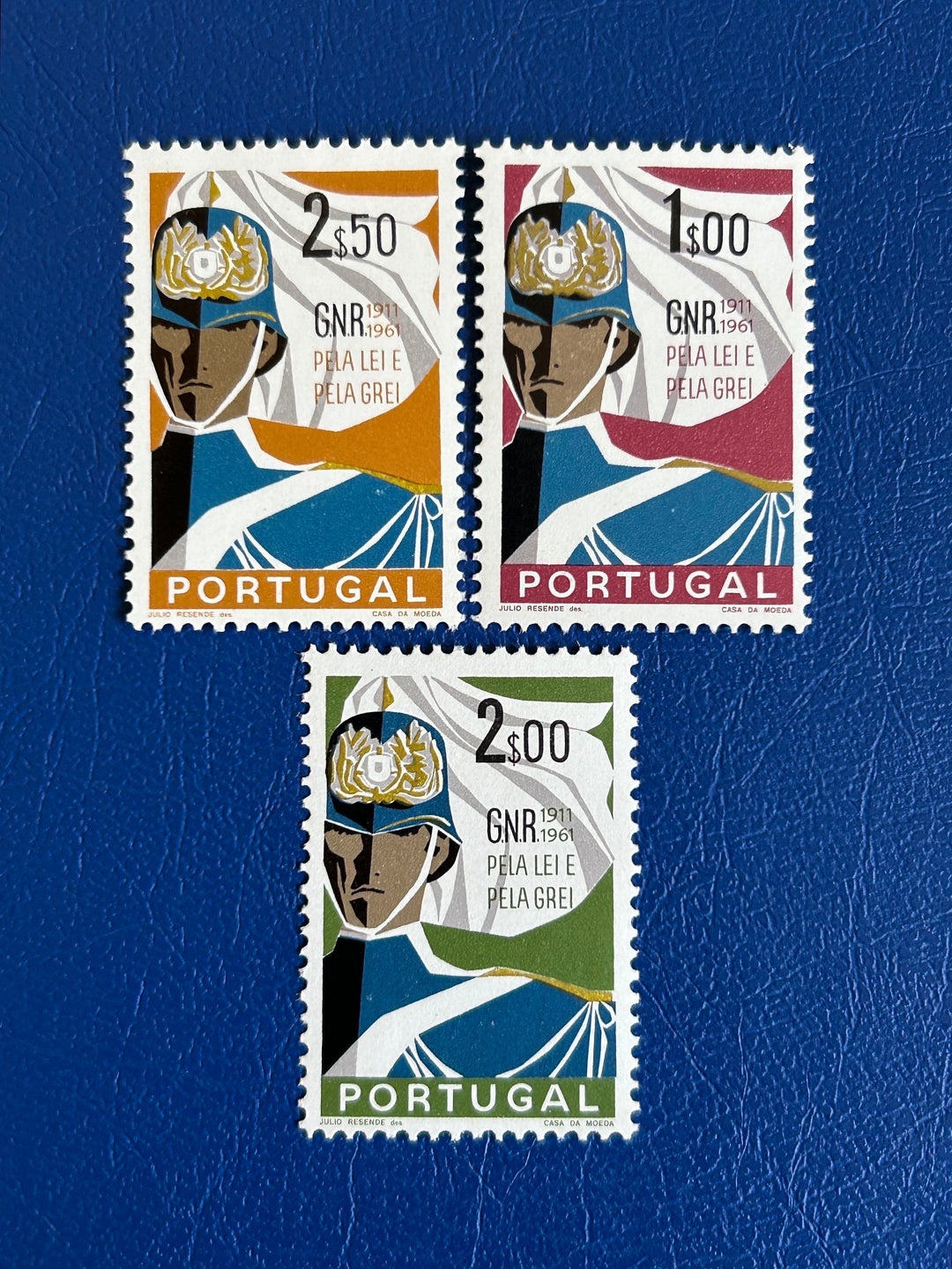 Portugal - Original Vintage Postage Stamps- 1962 - Republican National Guard - for the collector, artist or crafter