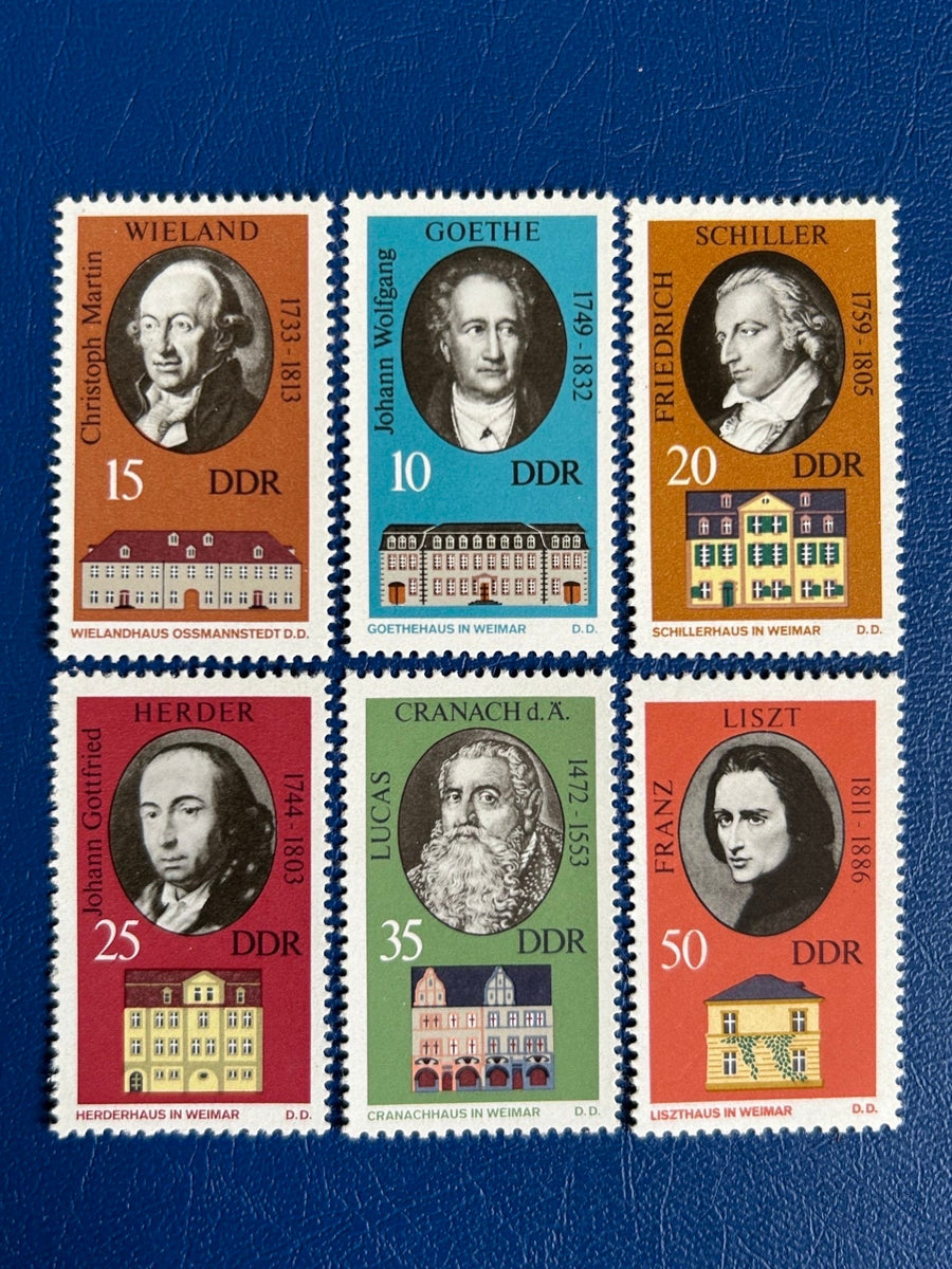 Germany (DDR) - Original Vintage Postage Stamps- Historical Memorials in Weimar - for the collector, artist or crafter