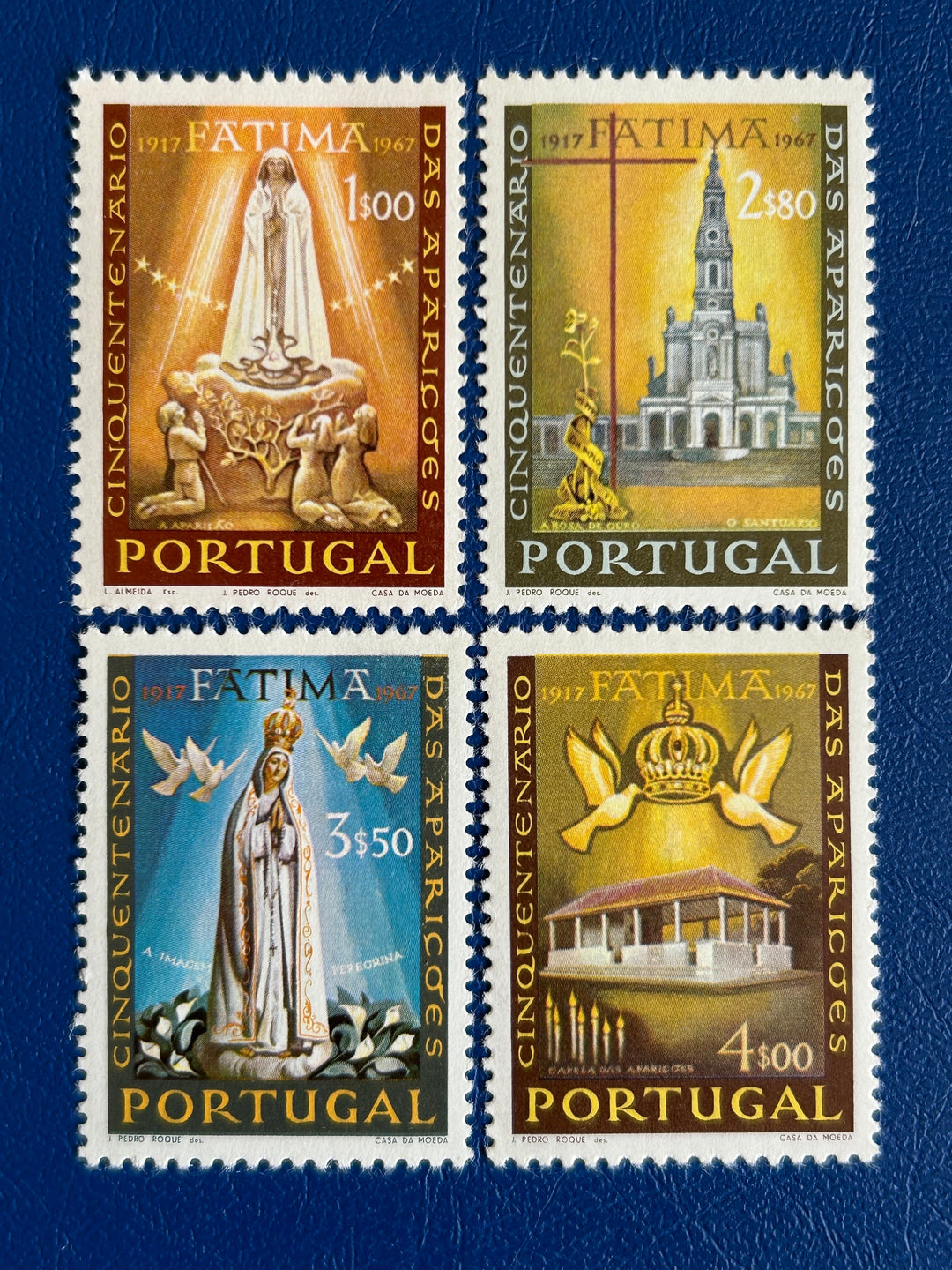 Portugal - Original Vintage Postage Stamps- 1964 - Pilgrimage Church Sameiro- for the collector, artist or crafter