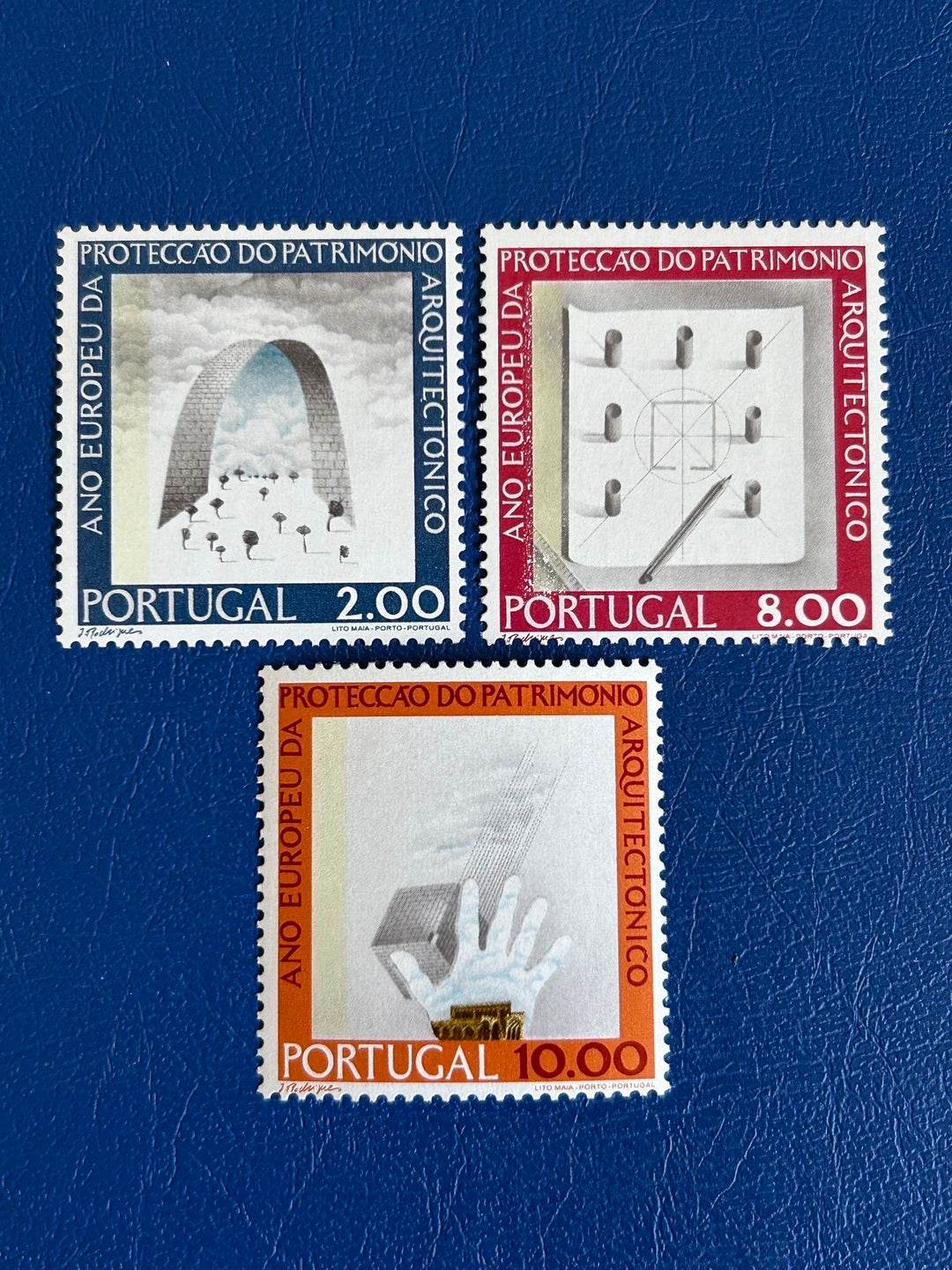 Portugal - Original Vintage Postage Stamps- 1975 - Architectural Heritage Protection - for the collector, artist or crafter