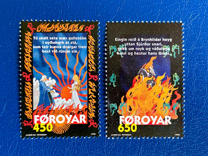 Faroe Islands- Original Vintage Postage Stamps- 1998 - Nordic Mythology - for the collector, artist or crafter
