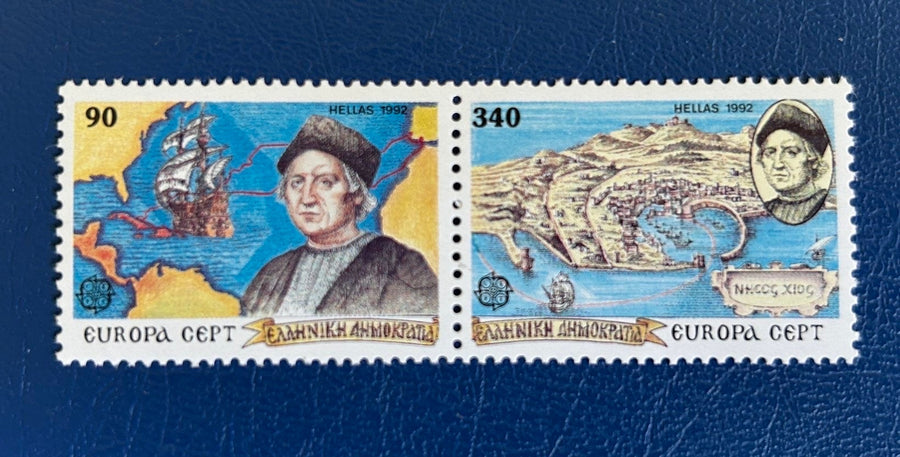 Greece - Original Vintage Postage Stamps- 1992 - Discovery of America - for the collector, artist or collector