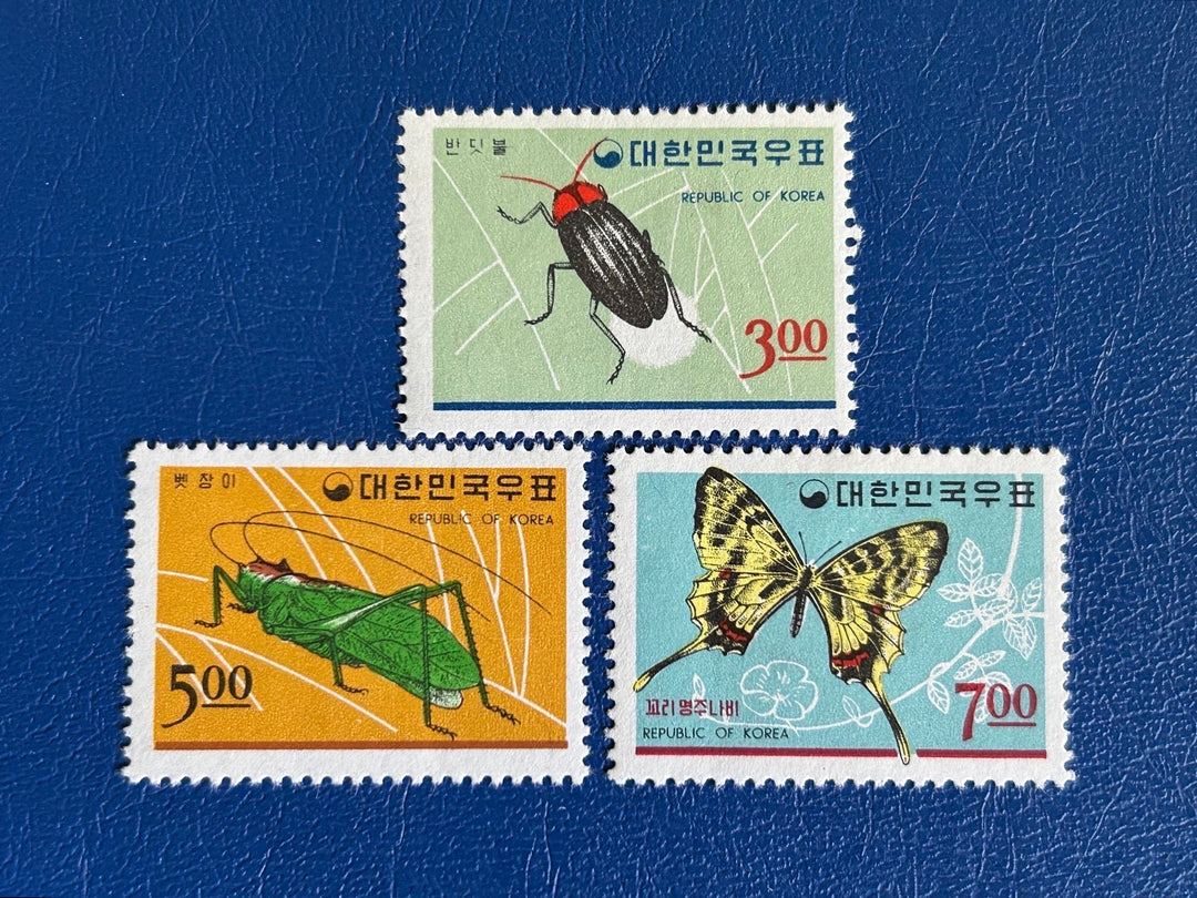 South Korea - Original Vintage Postage Stamps - 1966 - Insects - for the collector, artist or crafter