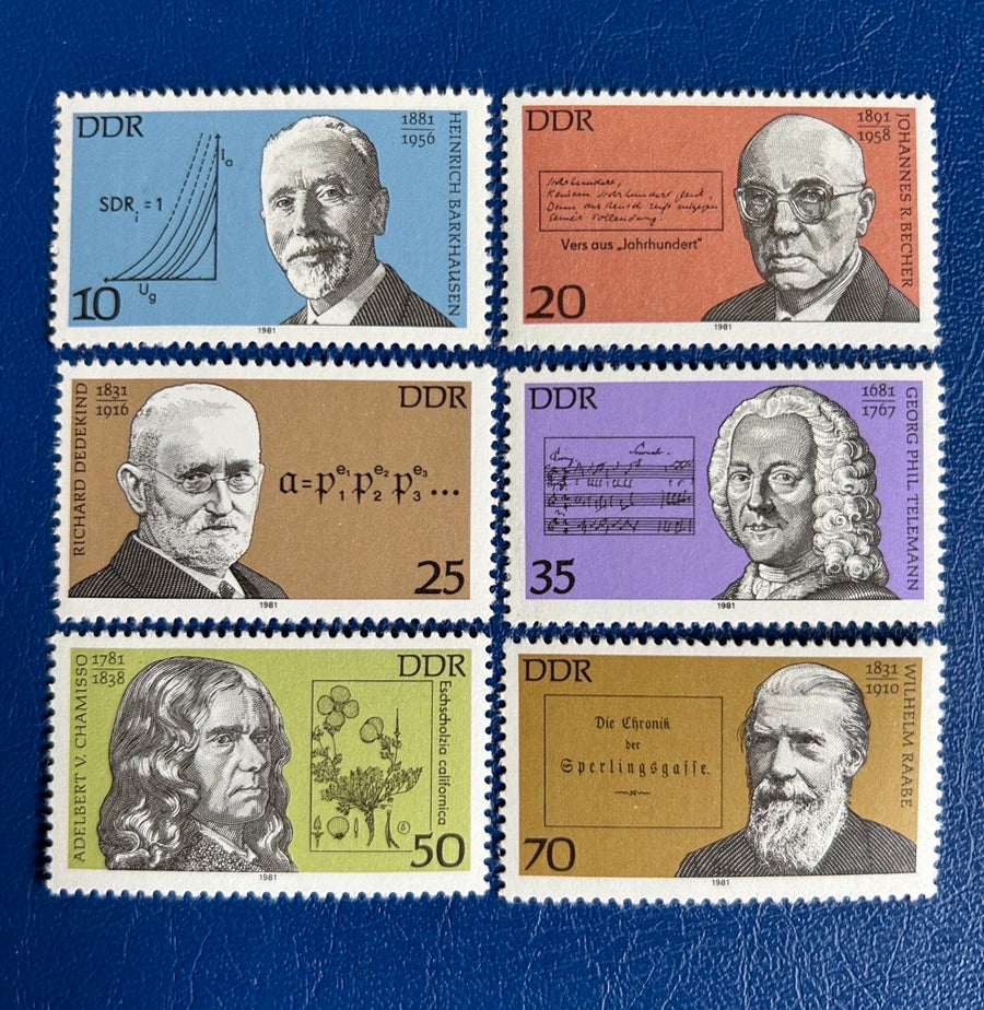 Germany (DDR) - Original Vintage Postage Stamps- 1981 - Famous Persons - for the collector, artist or crafter