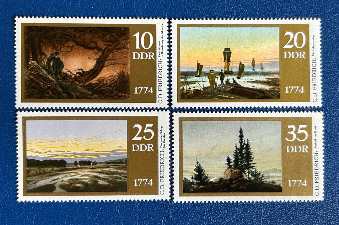 Germany (DDR) - Original Vintage Postage Stamps- 1974 - Art Stamps - Friedrich- for the collector, artist or crafter