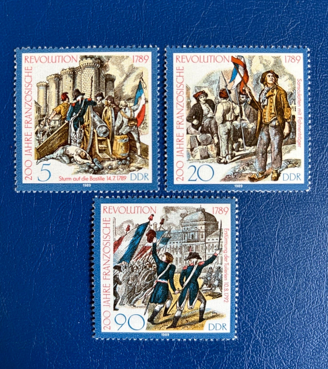 Germany (DDR) - Original Vintage Postage Stamps- 1989 Bicentenary French Revolution - for the collector, artist or crafter