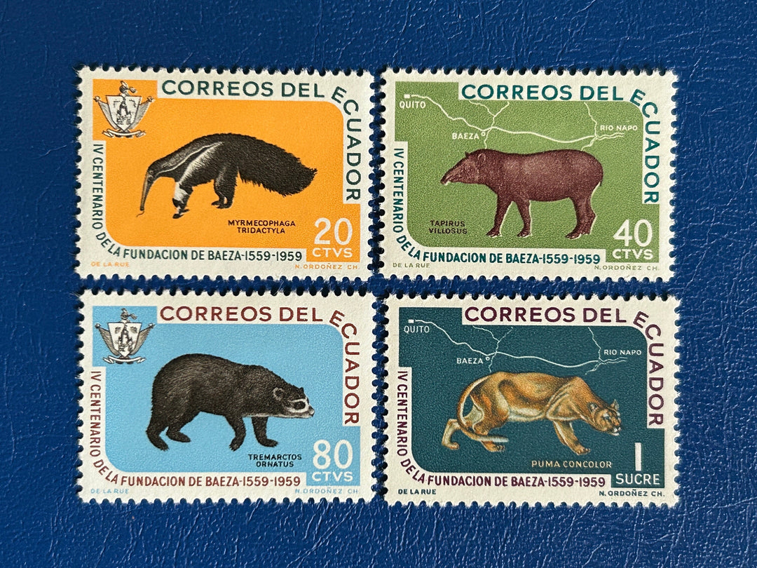 Ecuador - Original Vintage Postage Stamps- 1960 - Fauna - for the collector, artist or crafter