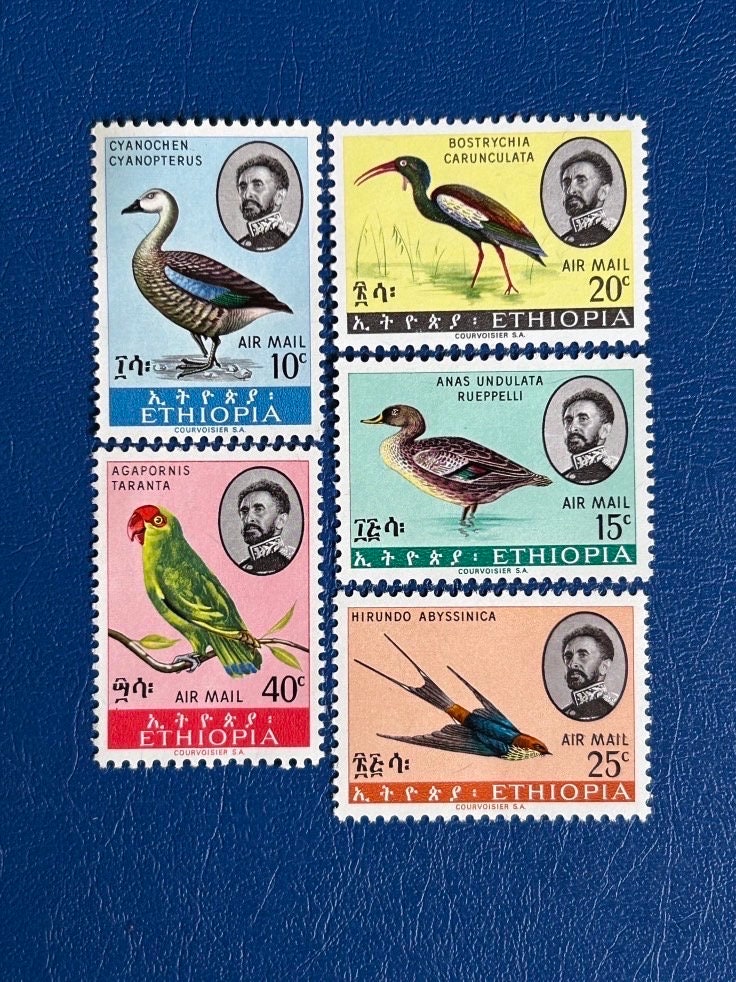 Ethiopia - Original Vintage Postage Stamps- 1967 - Birds - for the collector, artist or crafter