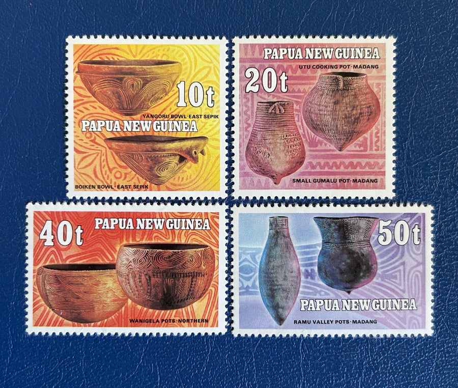 Papua New Guinea - Original Vintage Postage Stamps - 1982 - Aboriginal Pottery - for the collector, artist or crafter