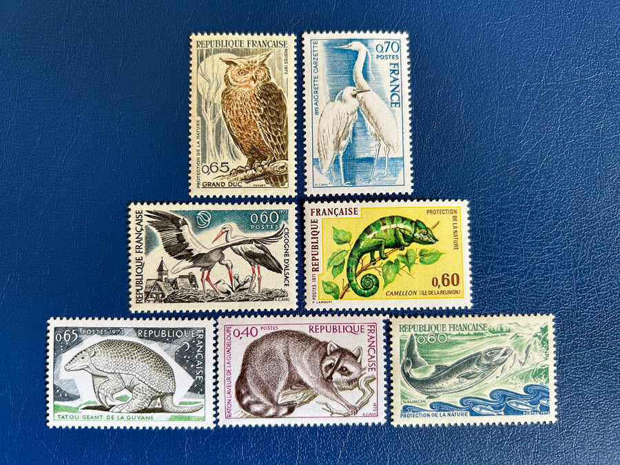 France - Original Vintage Postage Stamps- 1971-75 - Nature Conservation - for the collector, artist or crafter