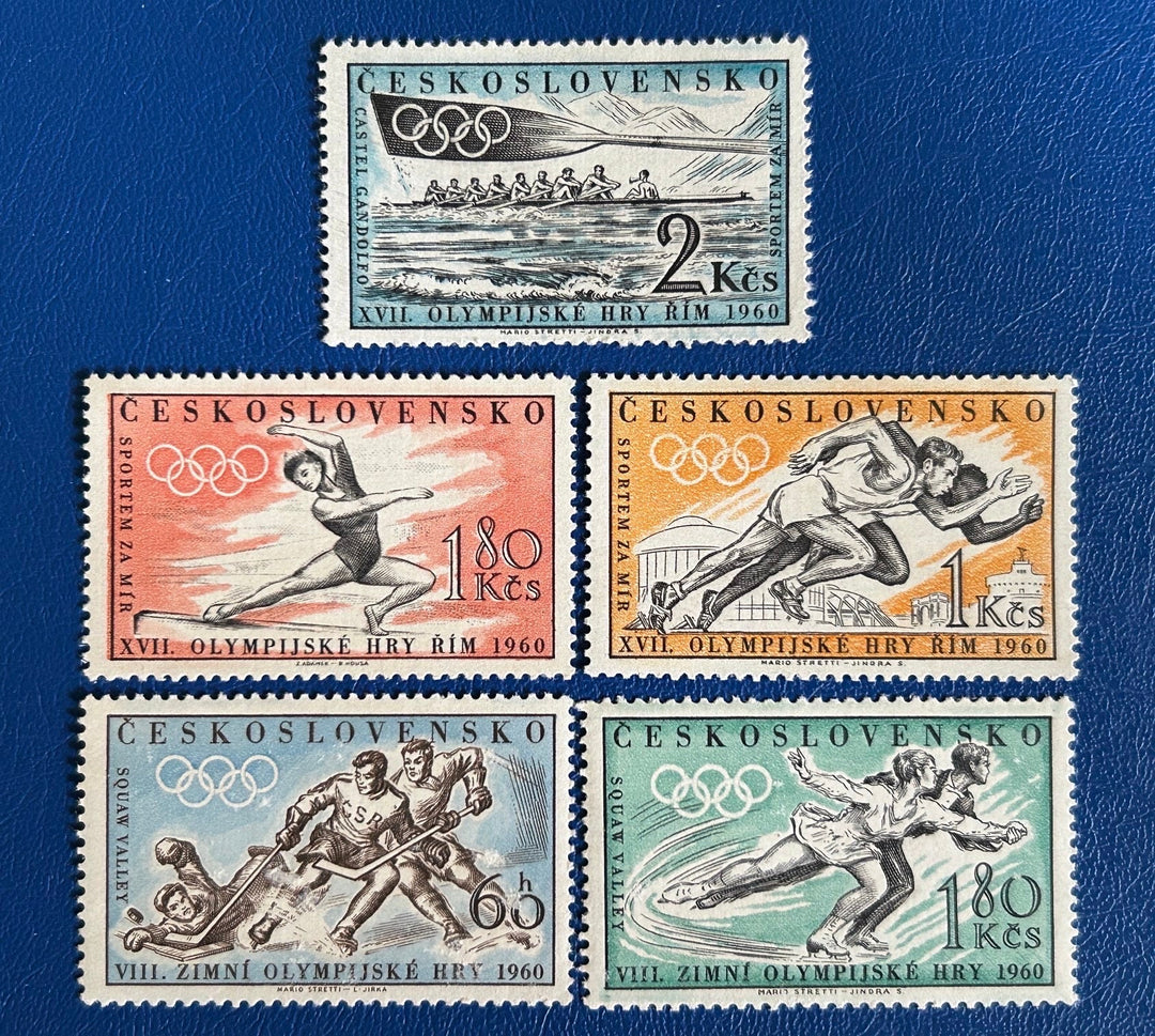 Czechoslovakia - Original Vintage Postage Stamps - 1960 - Olympics - for the collector, artist or crafter
