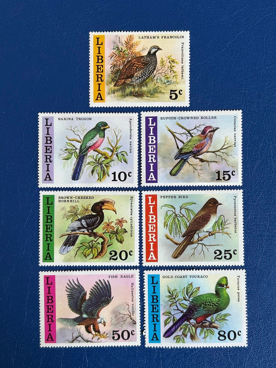 Liberia - Original Vintage Postage Stamps- 1977 - Liberian Birds - for the collector, artist or crafter