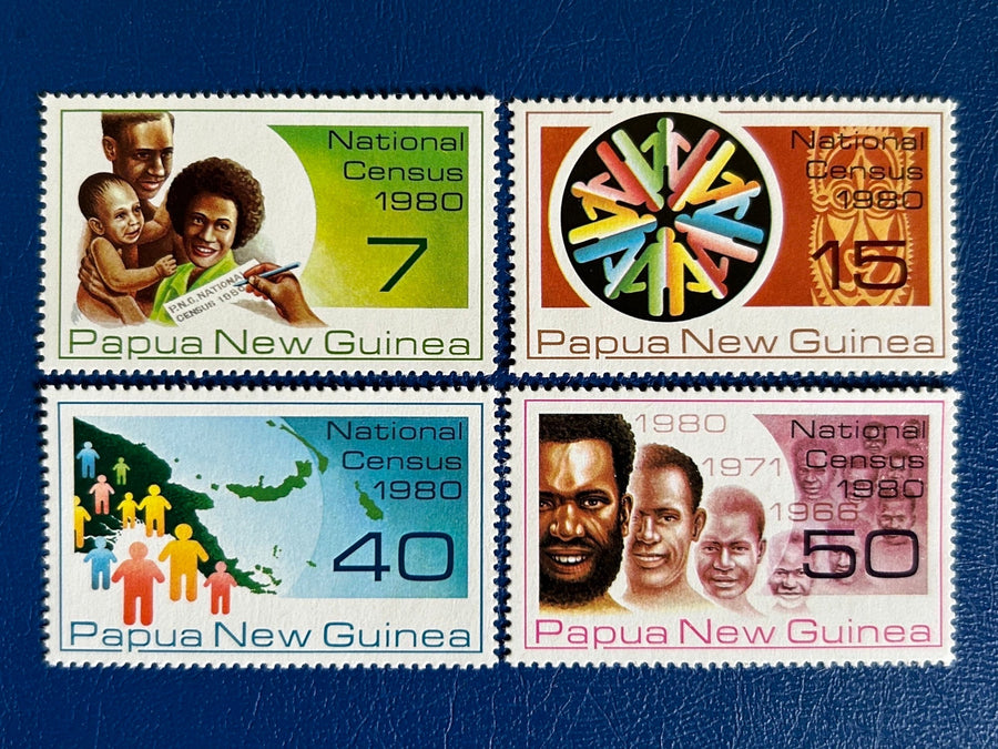 Papua New Guinea - Original Vintage Postage Stamps - 1980 - Census - for the collector, artist or crafter