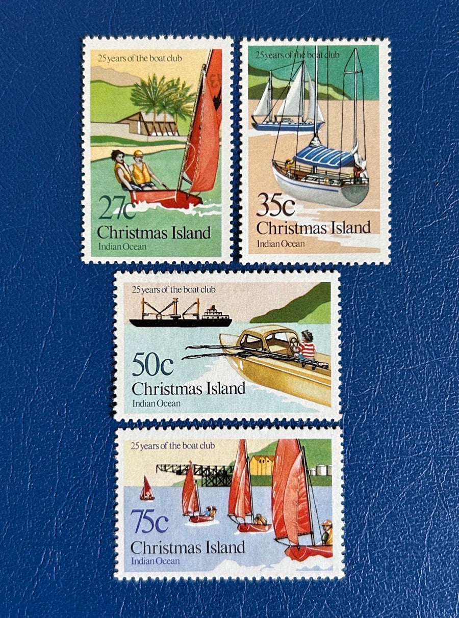 Christmas Island - Original Vintage Postage Stamps - 1983 - 25th Anniversary Boat Club - for the collector, artist or crafter