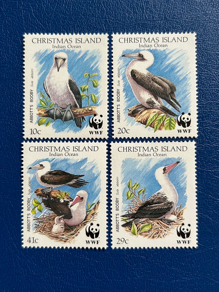 Christmas Island - Original Vintage Postage Stamps - 1990 - Endangered Birds: Abbott’s Booby - for the collector, artist or crafter