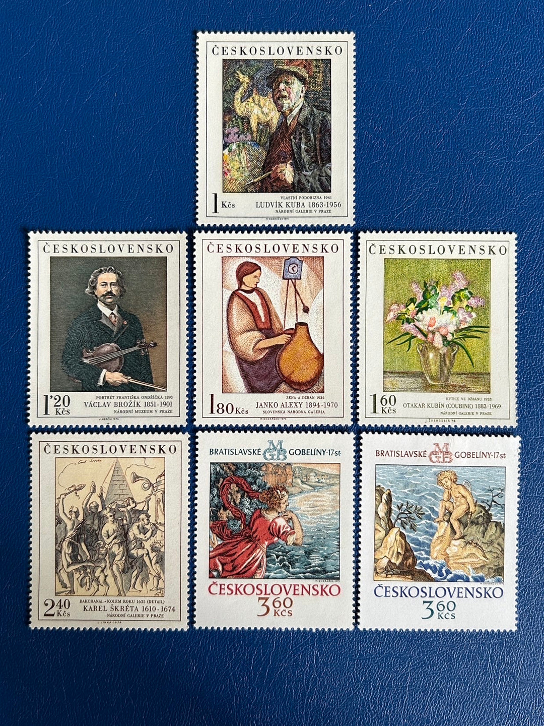 Czechoslovakia - Original Vintage Postage Stamps - 1974 - Art - for the collector, artist or crafter