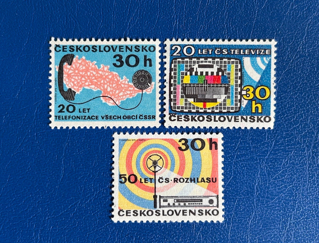 Czechoslovakia - Original Vintage Postage Stamps - 1973 - Czechoslovakian Broadcasting - for the collector, artist or crafter