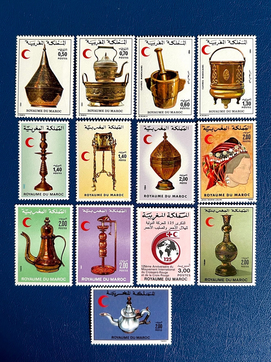 Morocco - Original Vintage Postage Stamps- 1980-89 - Red Crescent: Decorative Items - for the collector, artist or crafter