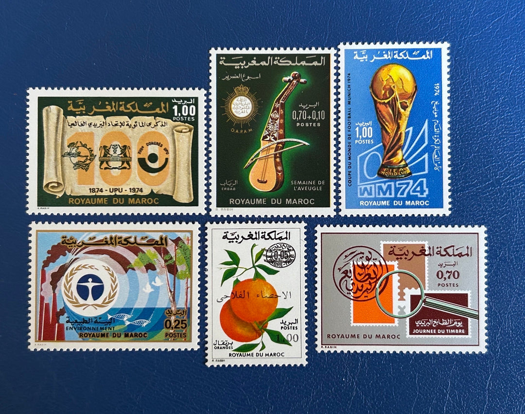 Morocco - Original Vintage Postage Stamps- 1974 Mix- for the collector, artist or crafter