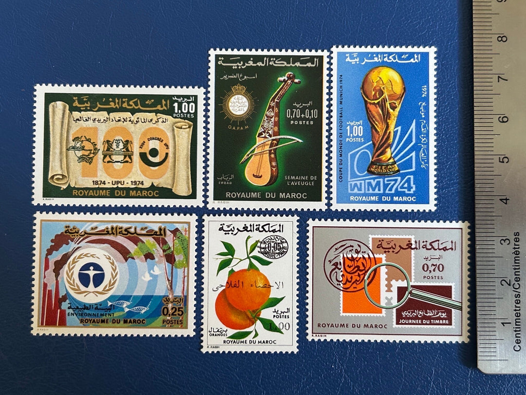 Morocco - Original Vintage Postage Stamps- 1974 Mix- for the collector, artist or crafter