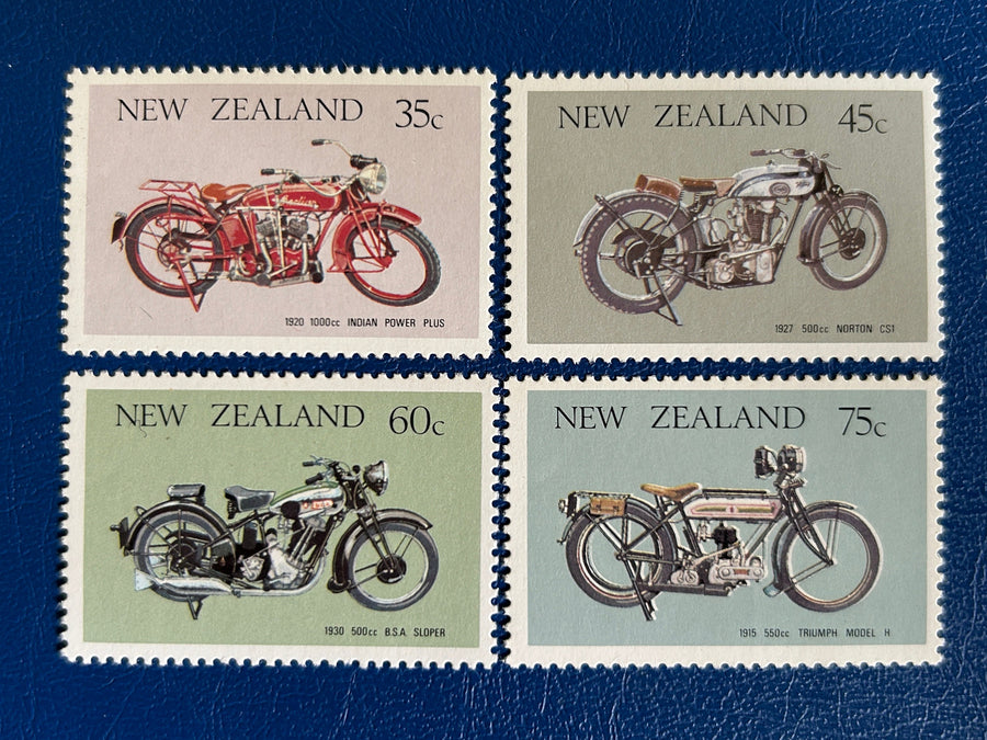 New Zealand - Original Vintage Postage Stamps - 1986 - Motorcycles - for the collector, artist or crafter