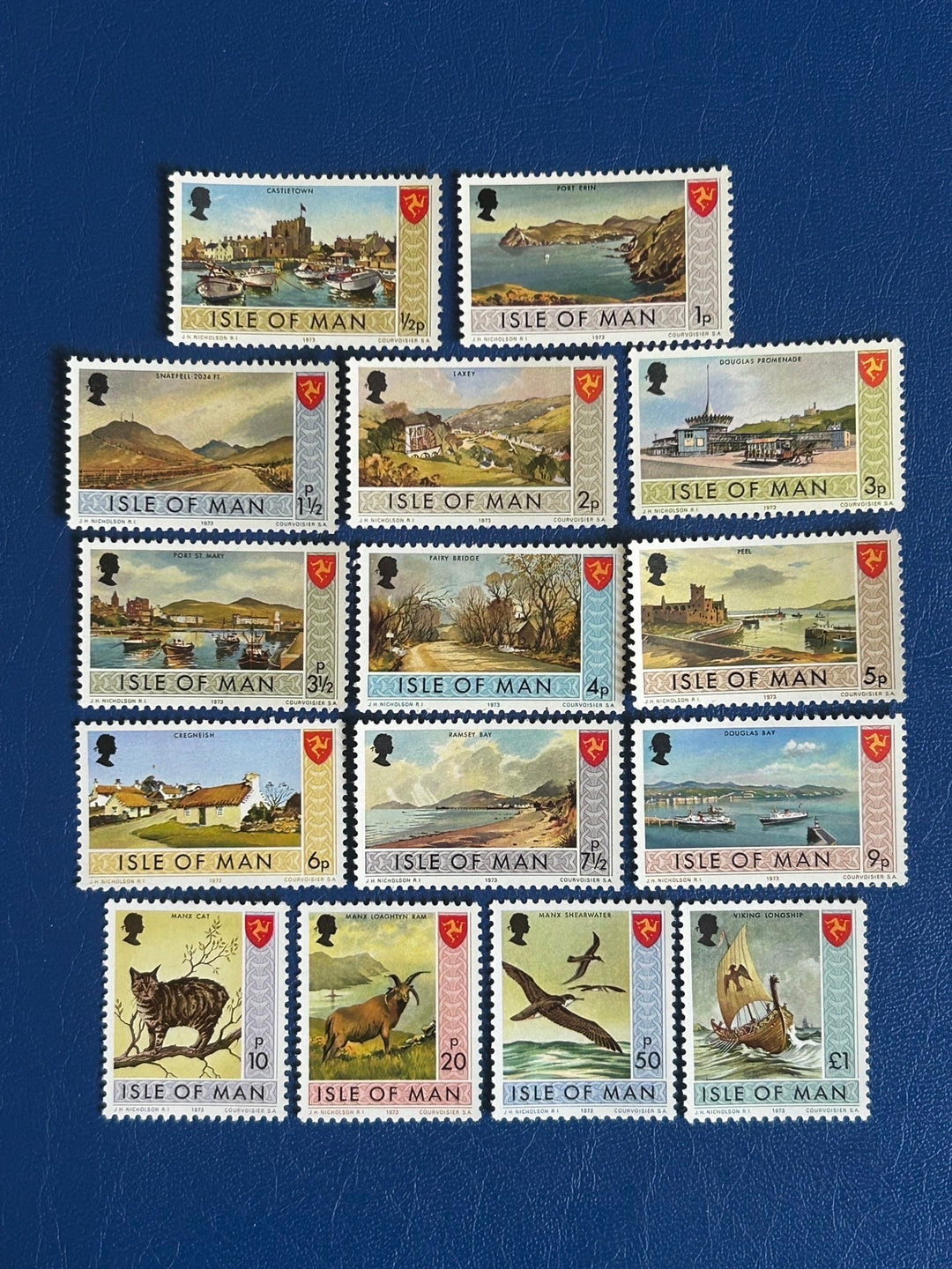 Isle of Man - Original Vintage Postage Stamps - 1975 - Views - for the collector, artist or crafter