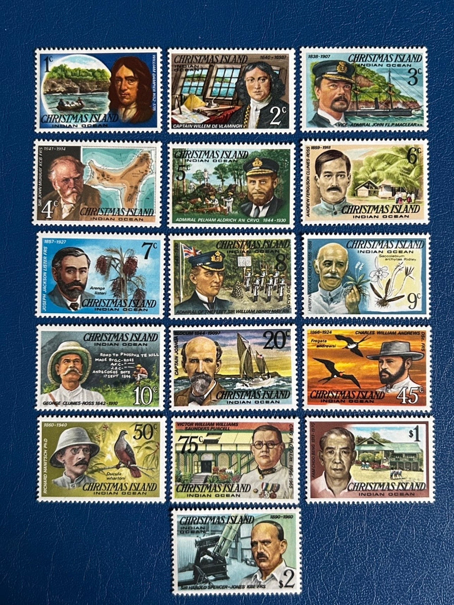 Christmas Island - Original Vintage Postage Stamps - 1977-78 - Famous Visitors - for the collector, artist or crafter