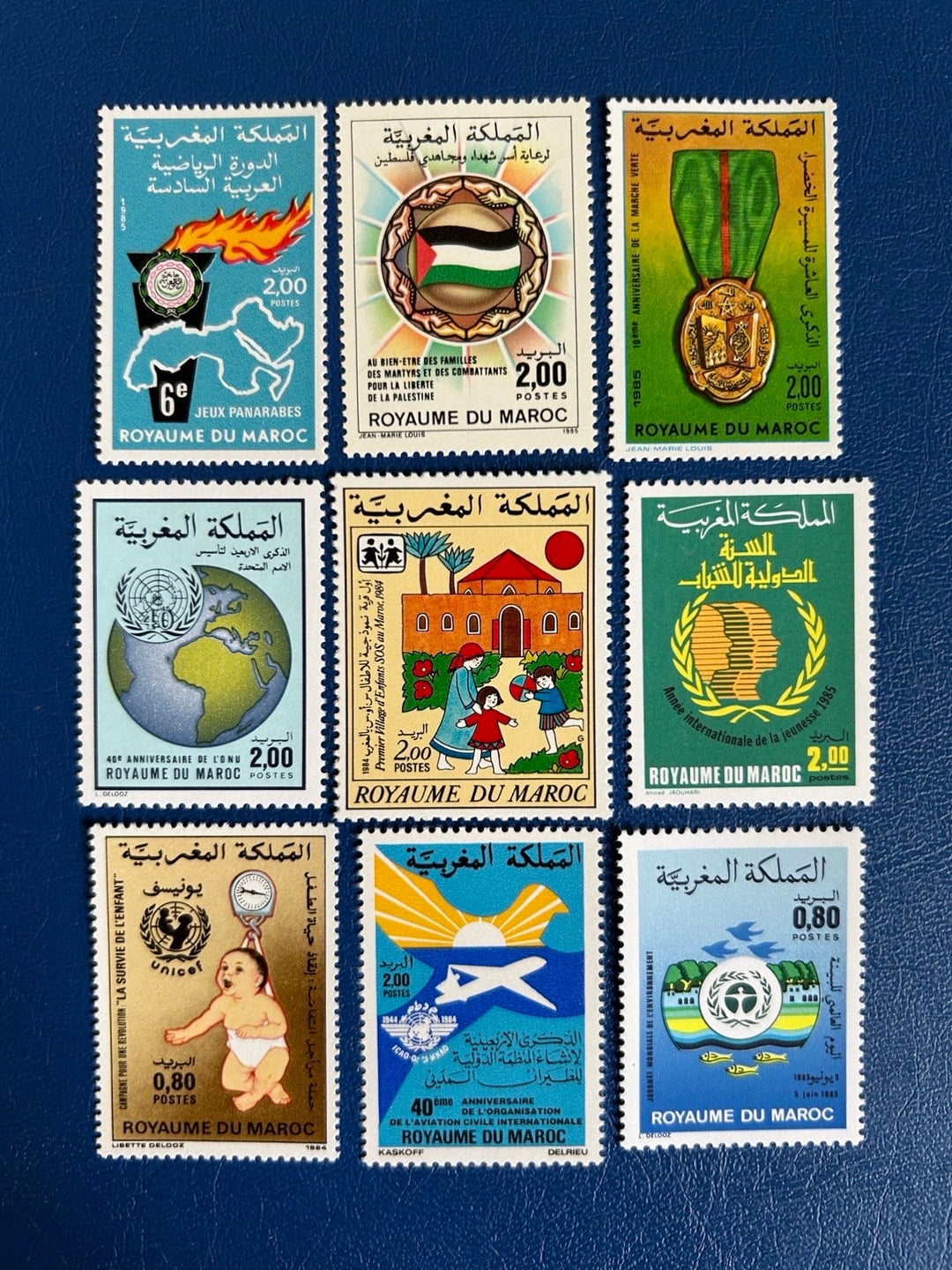 Morocco - Original Vintage Postage Stamps- 1985 - Mix -for the collector, artist or crafter