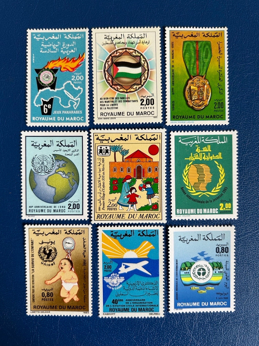 Morocco - Original Vintage Postage Stamps- 1985 - Mix -for the collector, artist or crafter