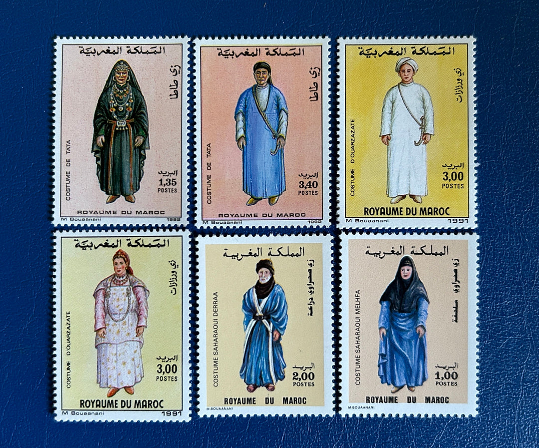 Morocco - Original Vintage Postage Stamps- 1987/91/92 - Traditional Dress -for the collector, artist or crafter