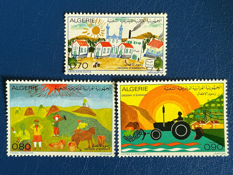 Algeria - Original Vintage Postage Stamps- 1974- Children’s Drawings - for the collector, artist or crafter