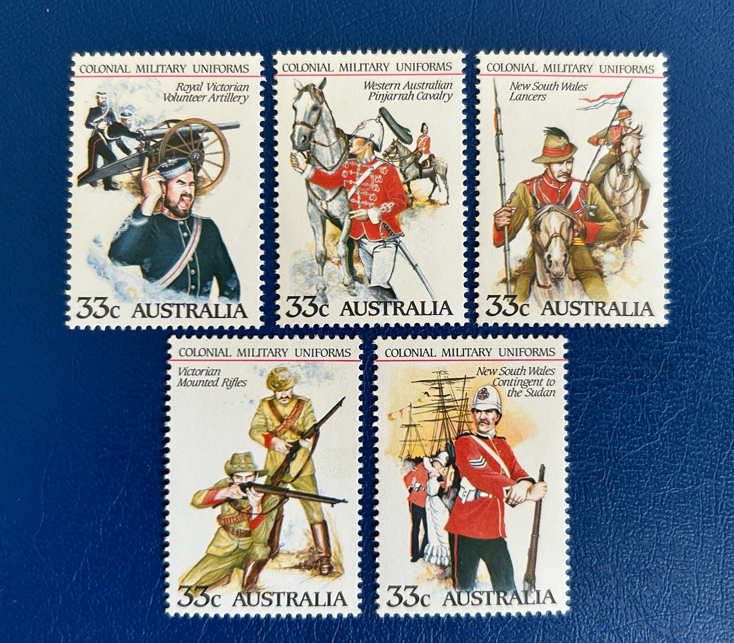 Post Stamp Ridge Australia - Original Vintage Postage Stamps - 1985 - Military Uniforms ...