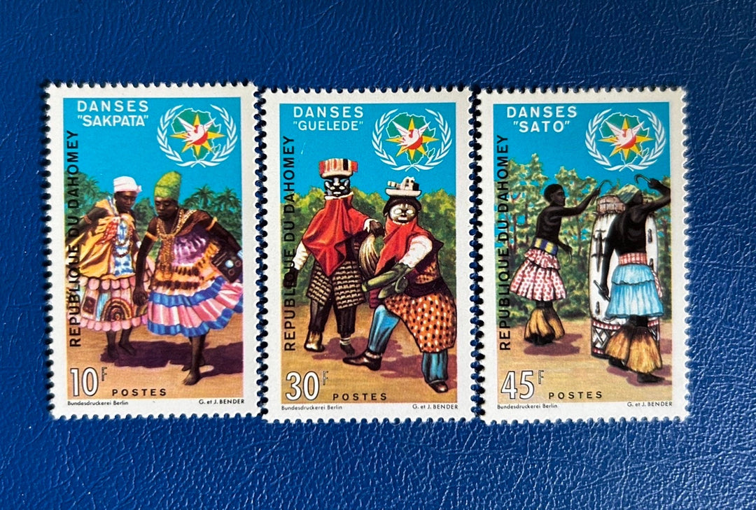 Dahomey - Original Vintage Postage Stamps- 1969 - Dancing - for the collector, artist or crafter