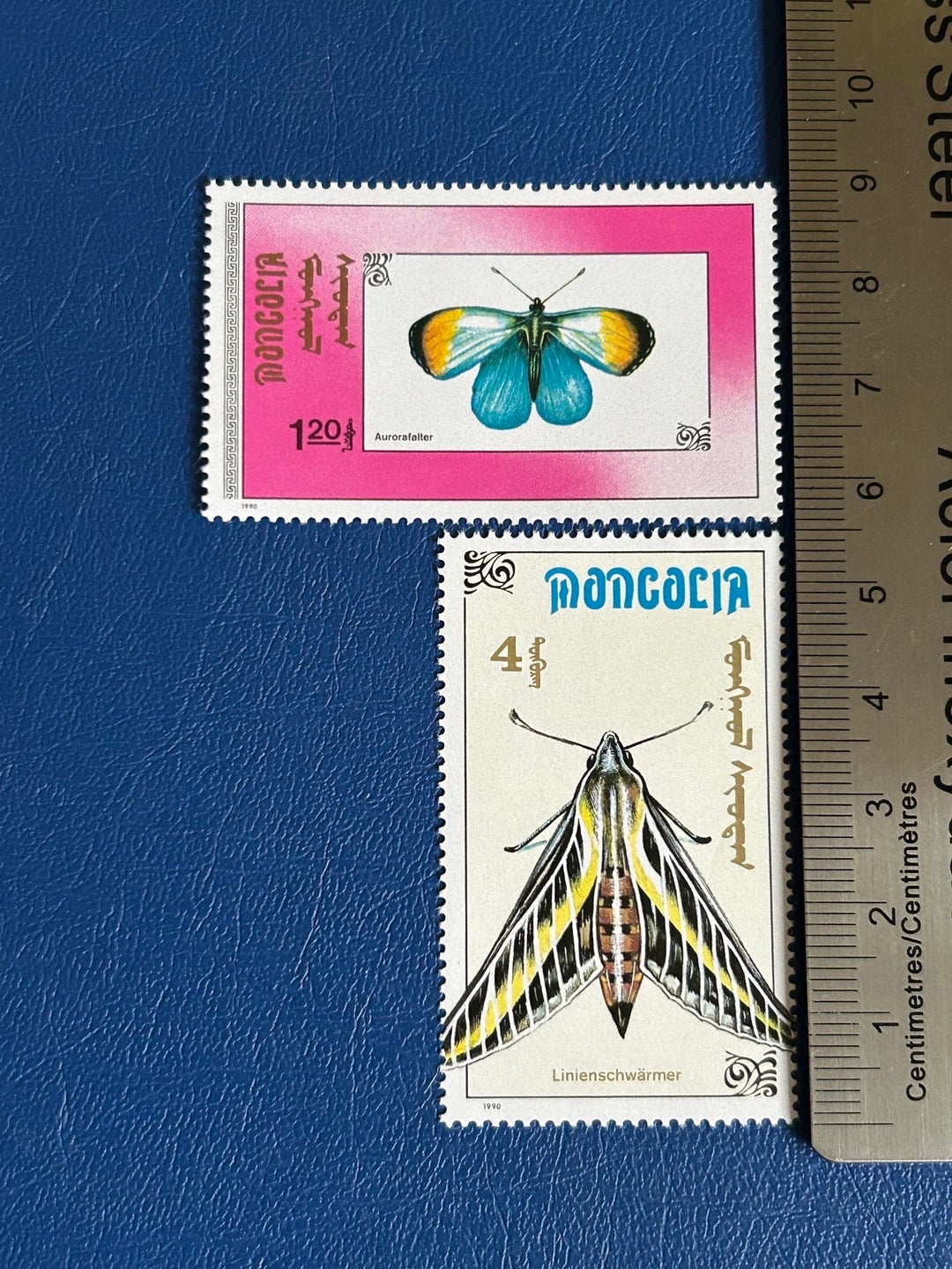 Mongolia - Original Vintage Postage Stamps- 1990 - Butterflies - for the collector, artist or crafter