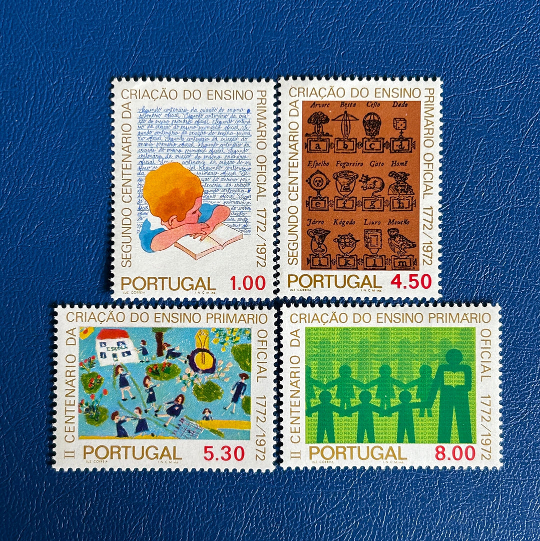 Portugal - Original Vintage Postage Stamps- 1973 - Bicentennial Primary Scool Education - for the collector, artist or crafter