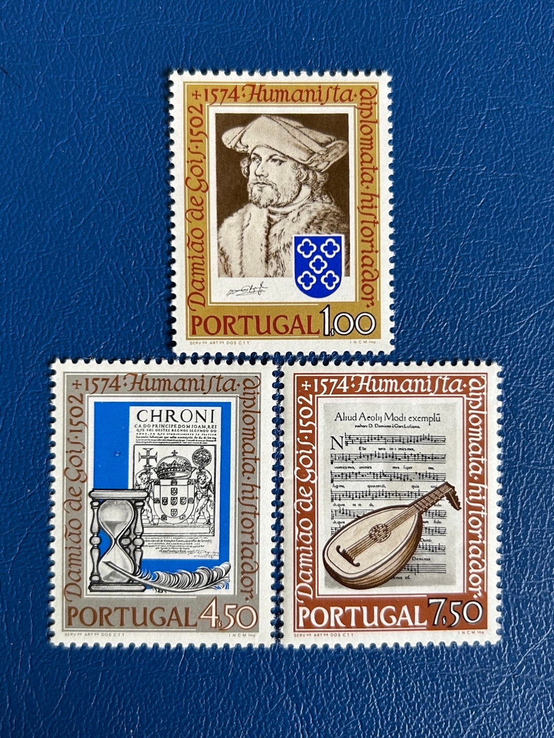 Portugal - Original Vintage Postage Stamps- 1974 - Damiao de Gois - for the collector, artist or crafter