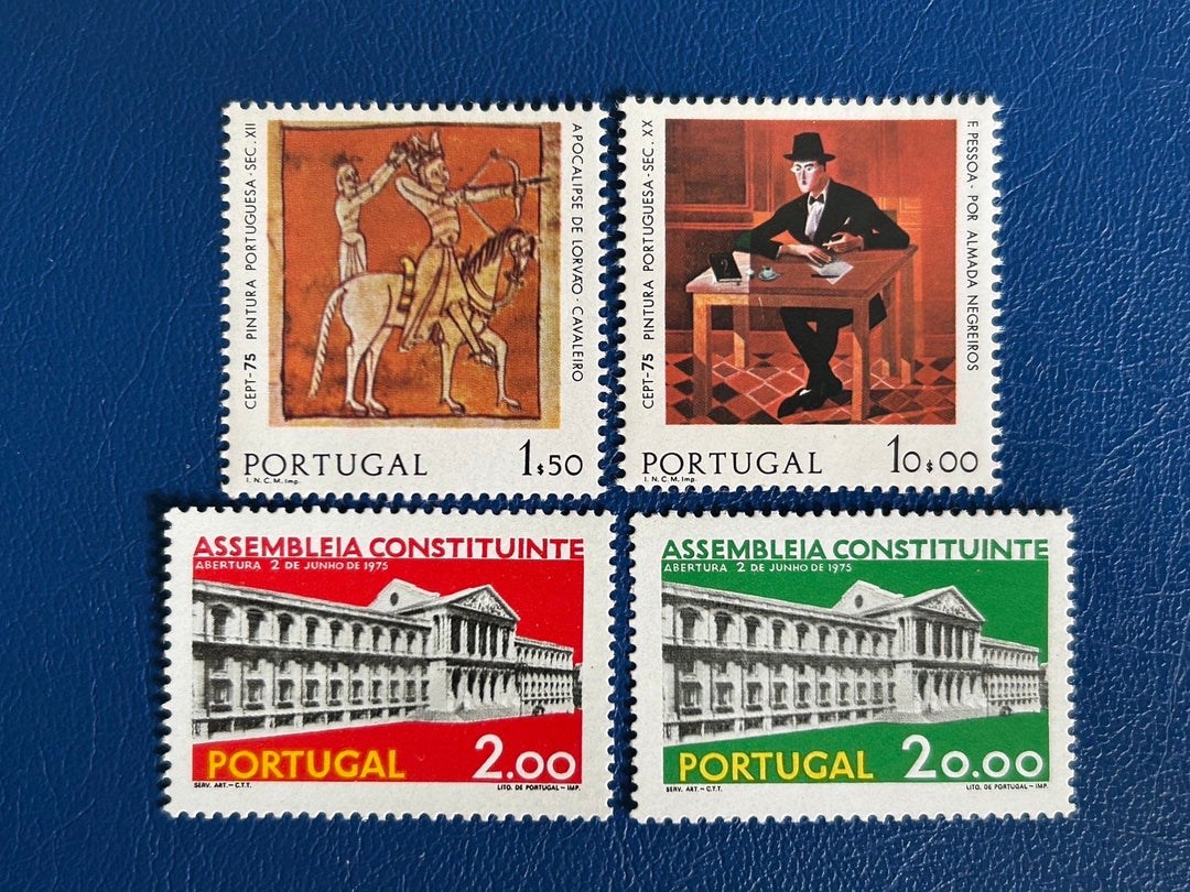 Portugal - Original Vintage Postage Stamps- 1975 - Opening of Constituent Assembly & Paintings - for the collector, artist or crafter