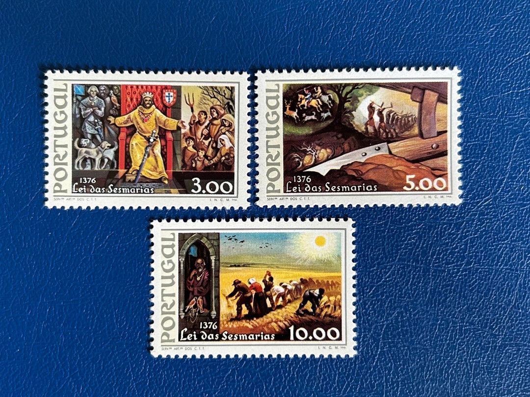 Portugal - Original Vintage Postage Stamps- 1976 - 6th Century of the ACT Sesmarias - for the collector, artist or crafter