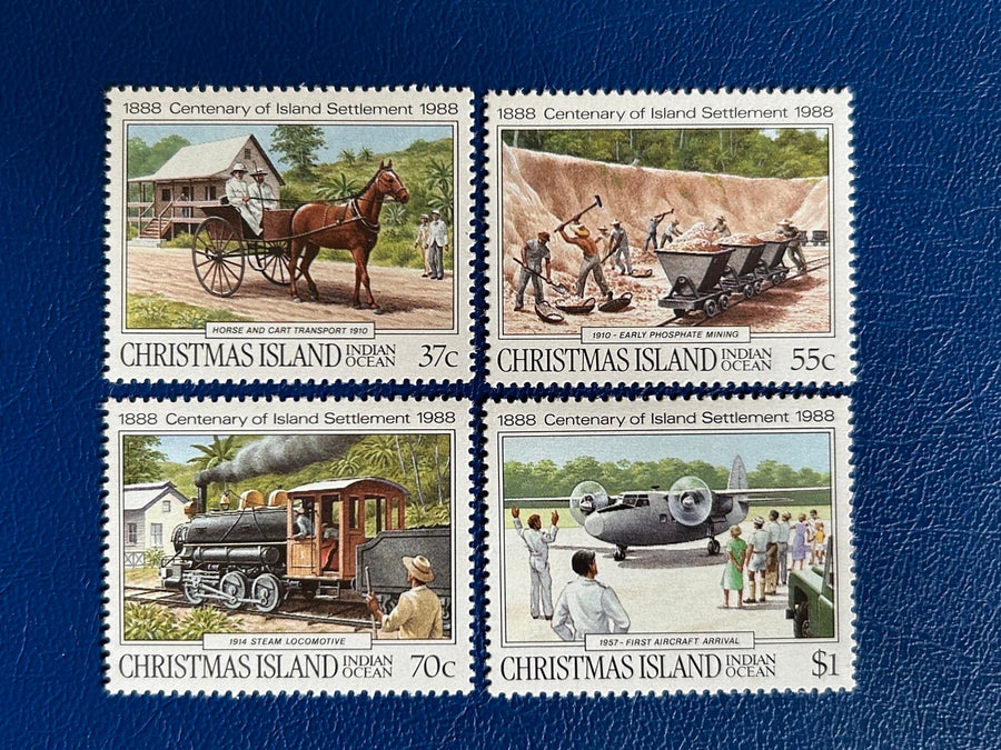 Christmas Island - Original Vintage Postage Stamps - 1988 - Centenary of Island Settlement - for the collector, artist or crafter