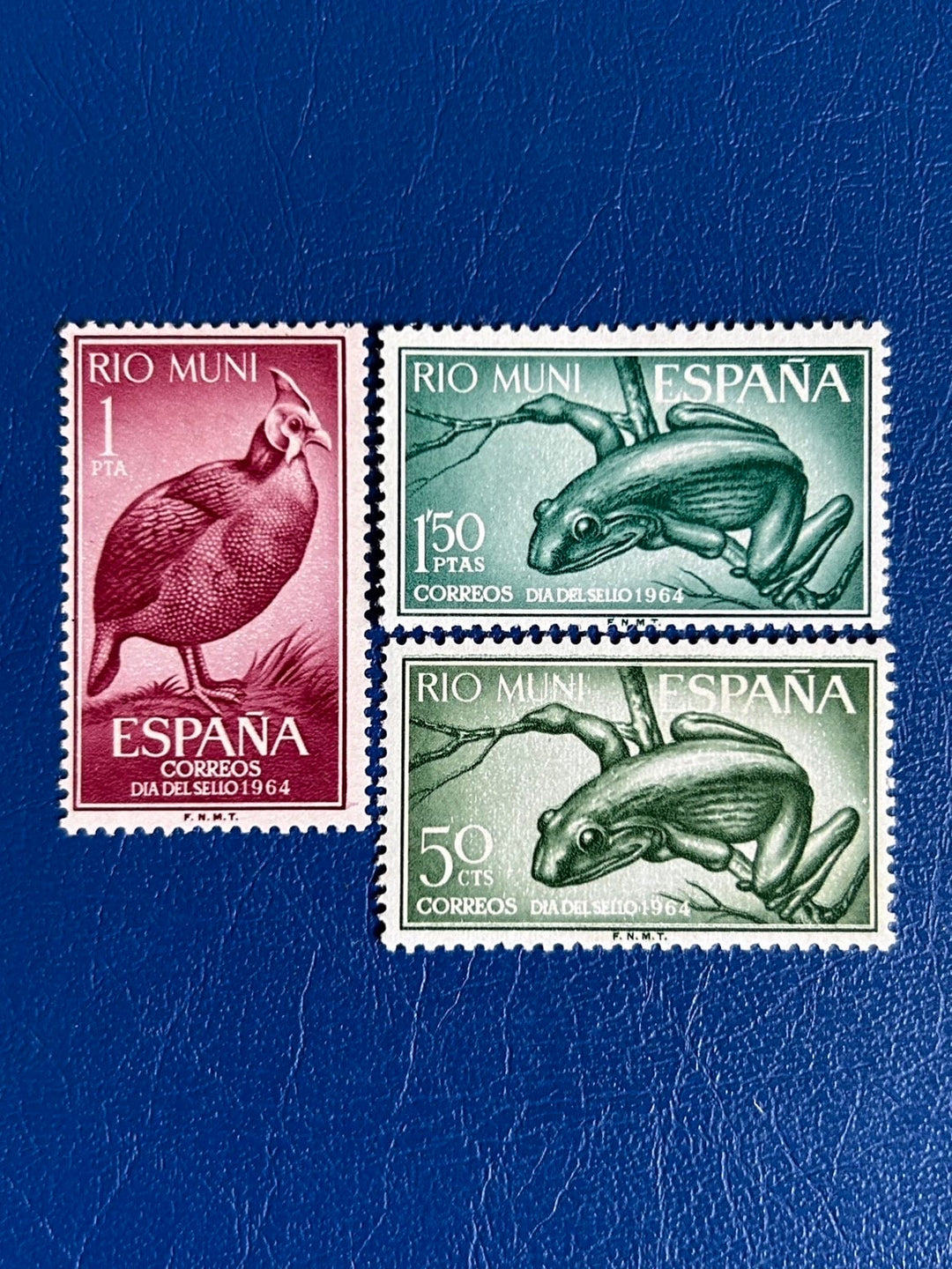 Sp. Rio Muni- Original Vintage Postage Stamps- 1964 - Stamp Day: Fauna - for the collector, artist, crafter