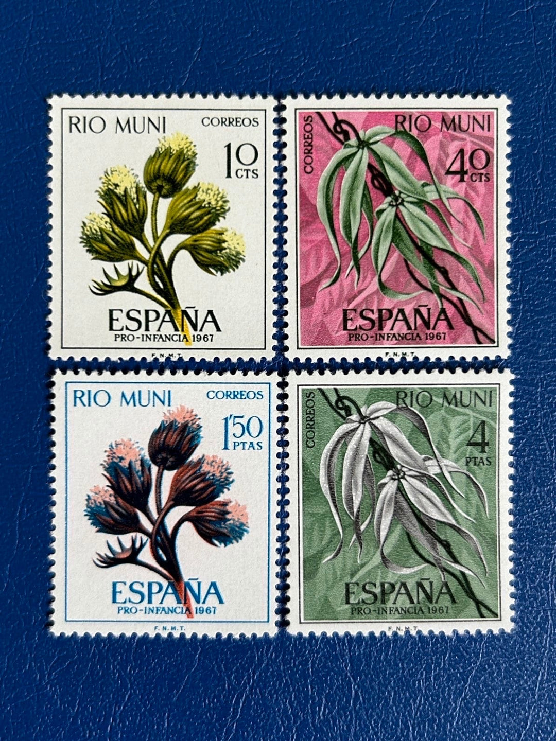 Sp. Rio Muni- Original Vintage Postage Stamps- 1967 - Pro Children: Plants - for the collector, artist, crafter