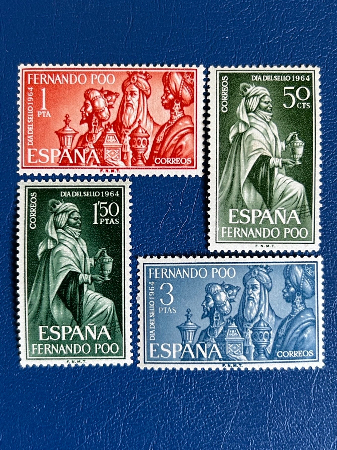 Sp. Fernando Po -Original Vintage Postage - 1964 - Stamp Day: 3 Kings - for the collector, artist or crafter