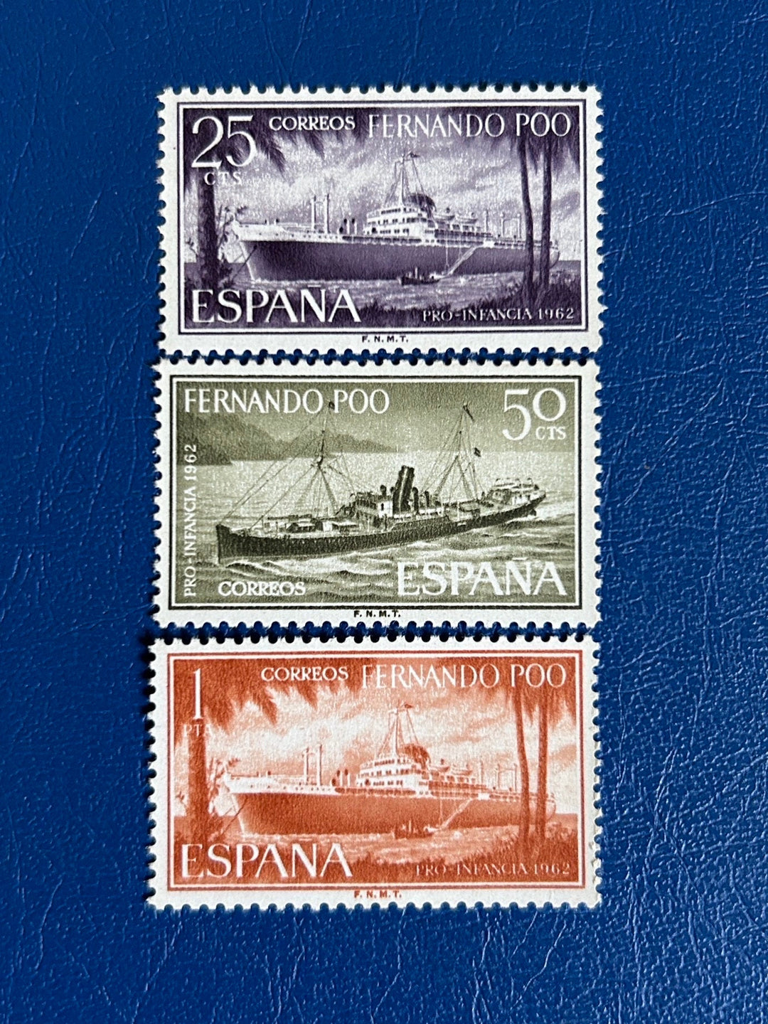 Sp. Fernando Po -Original Vintage Postage - 1961 -For Children: Ships - for the collector, artist or crafter