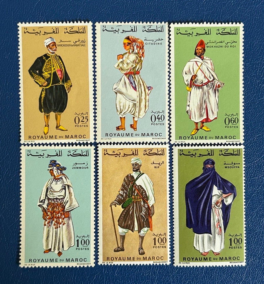 Morocco - Original Vintage Postage Stamps- 1968 - Traditional Dress - for the collector, artist or crafter