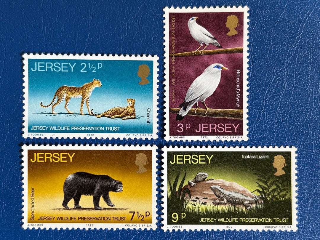 Jersey - Original Vintage Postage Stamps - 1972 Wildlife Preservation Trust - for the collector, artist or crafter
