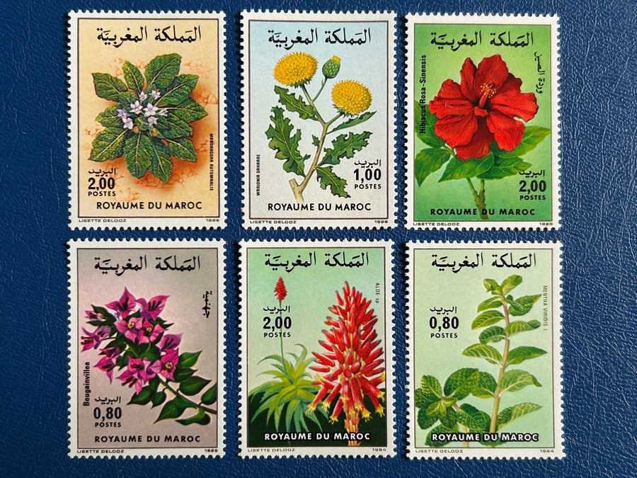 Morocco - Original Vintage Postage Stamps- 1984-86 - Flowers - for the collector, artist or crafter