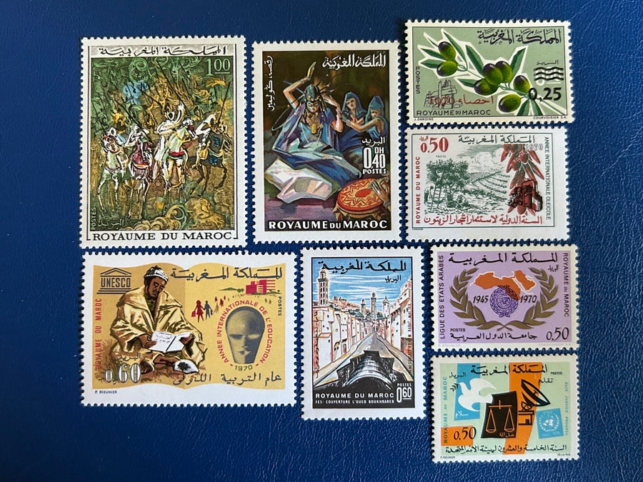 Morocco - Original Vintage Postage Stamps- 1970 - Mix - for the collector, artist or crafter